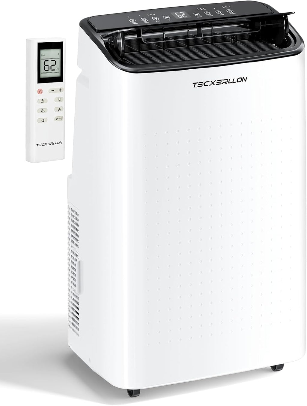 TECXERLLON 15,000 BTU Portable Air Conditioner for Large Room up to 800 Sq. Ft., Quiet 48dB 4-in-1 AC Unit with Dehumidifier, Self-Evaporating, Sleep Mode, Remote & Window Kit