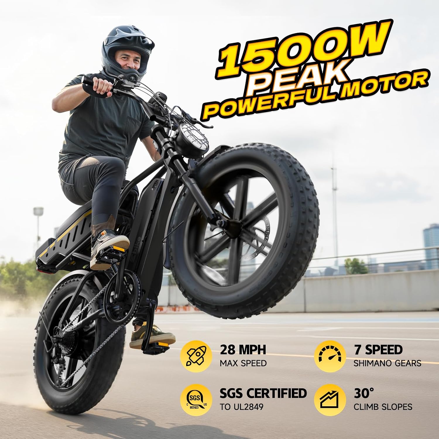 TST Electric Bike for Adults, 1500W Peak Motor 60 Miles Fat Tire Ebike with 48V 15Ah Removable Battery 20" Fat Tire Electric Bike, Dual Suspension，R9