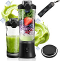 CC Store Portable Blender, USB-C Rechargeable Personal Blender for Shakes and Smoothies, 2o oz Leakproof Travel Cup with Pulse Mode & LED Light, BPA Free, Cordless for Home Gym Office Travel, Black