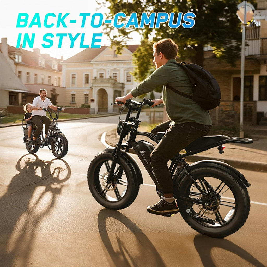 TST Electric Bike for Adults 1500W Peak 20" Fat Tire All-Terrain E-Bike 60/110 Miles Electric Dirt Bike - 48V 15/25 AH Battery Tested to UL 2849 Powered Electric Bicycle