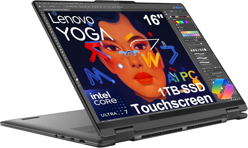 Lenovo Yoga 7i 2-in-1 Business Laptop (16" FHD+ Touchscreen, Intel Ultra 7 155U (Beat i7-1355U), 16GB DDR5 RAM, 1TB SSD) Backlit, Fingerprint Reader, FHD IR Webcam, Thunderbolt 4, Win 11 Home, AI PC